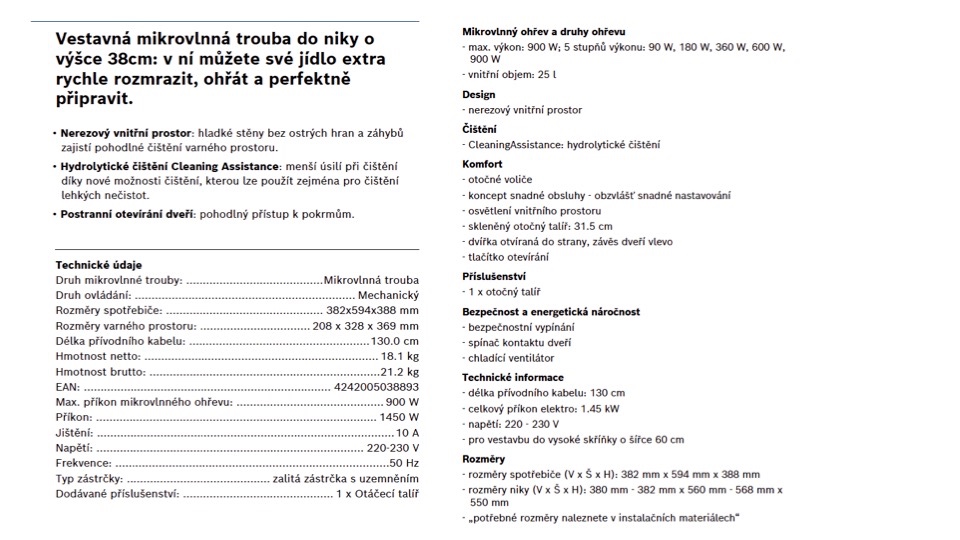 Vestavná mikrovlná trouba zn. Bosch BFL550MS0 - 2