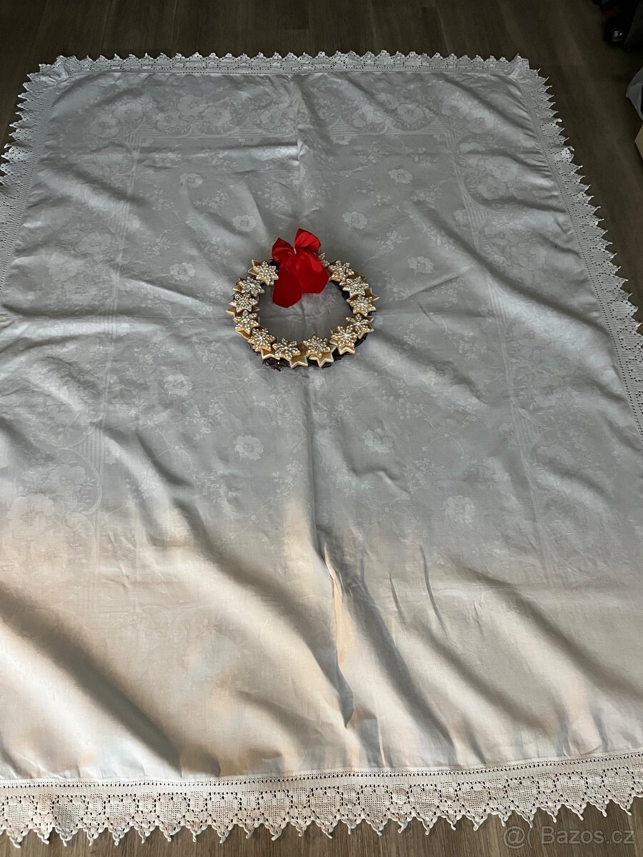 Starý plátěný ubrus-top vintage - 2