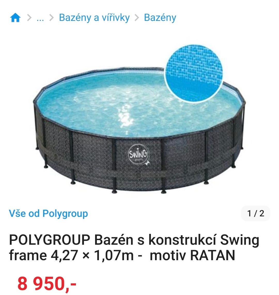 Bazén swing ratan 4,2 x 1,07 - 2
