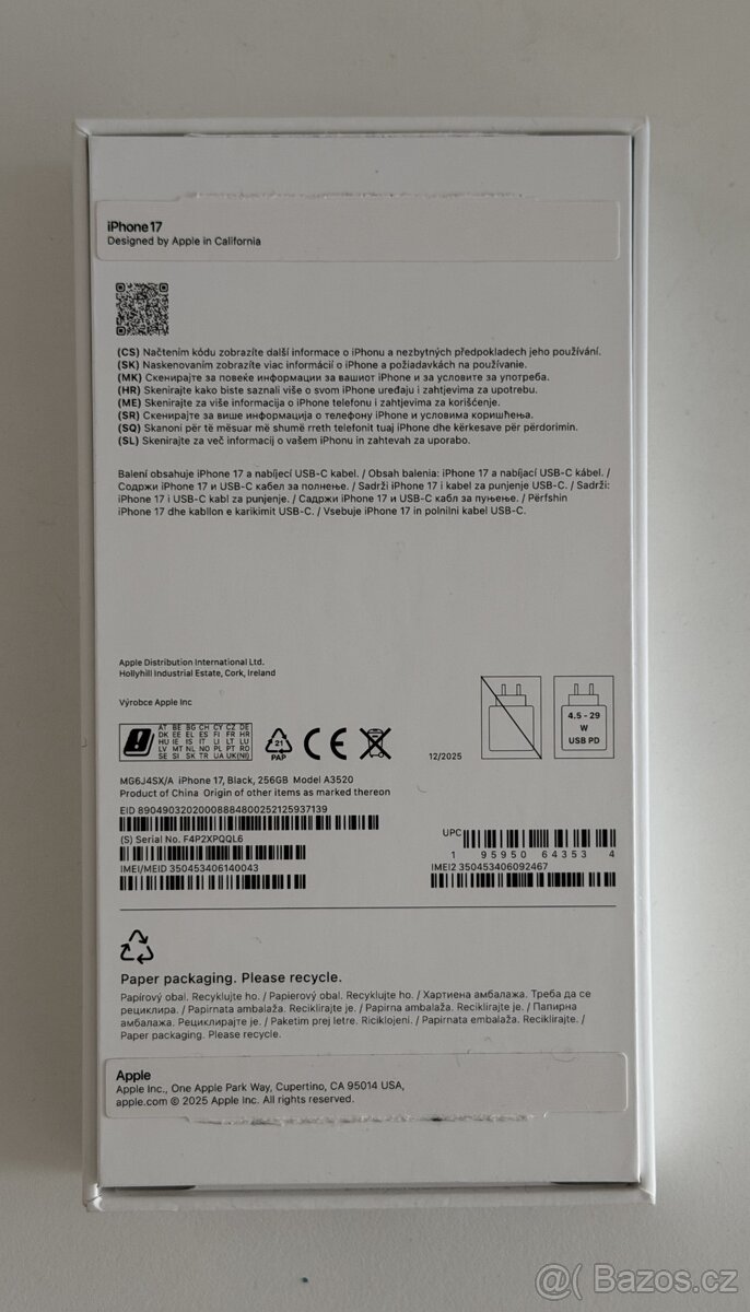 iPhone 17 256MB - 2