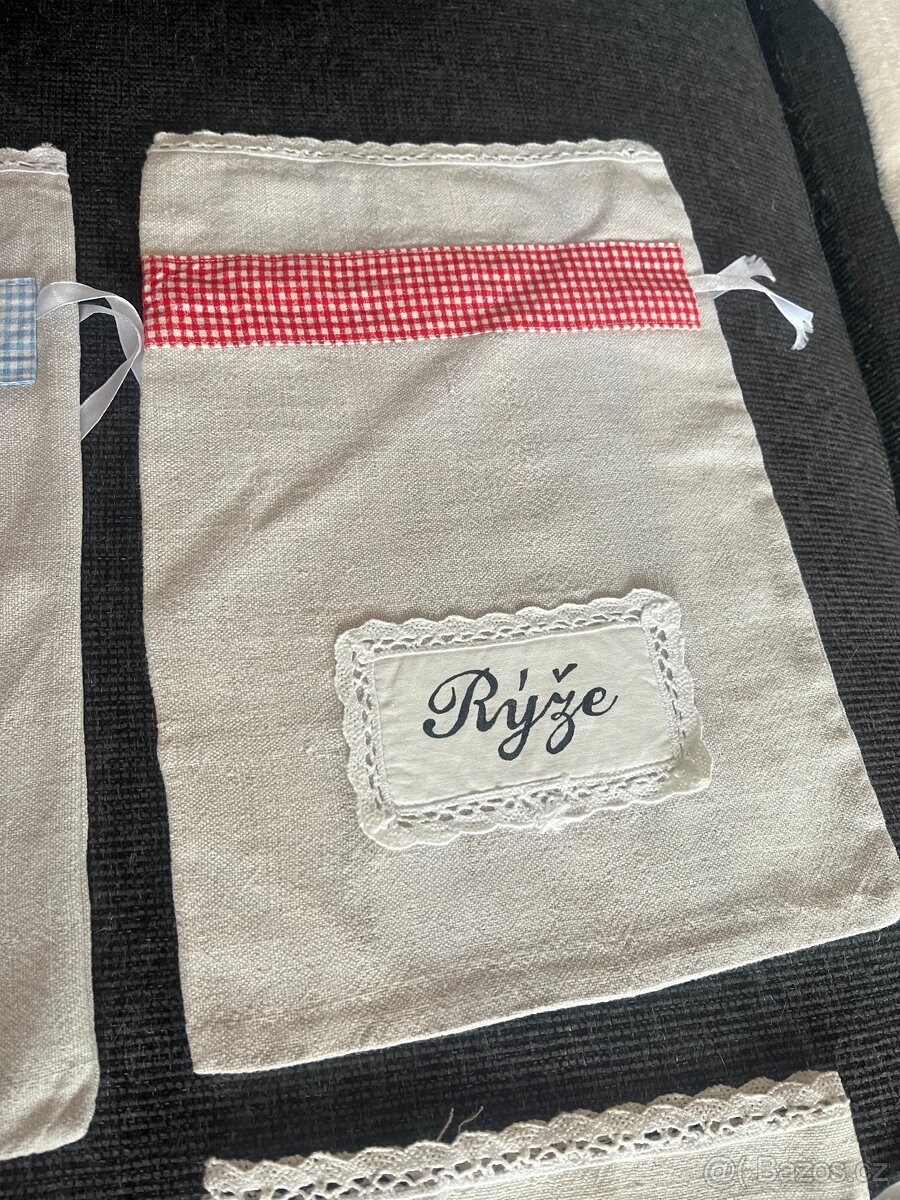 lněné látkové pytlíčky,sáčky na potraviny - 2