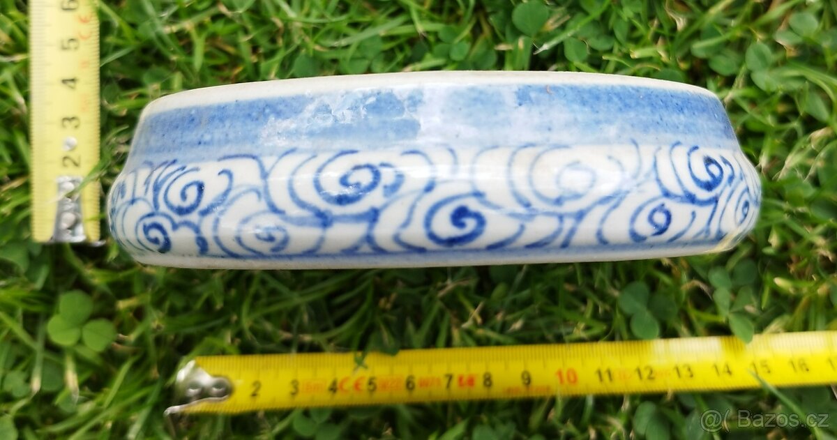 keramika - popelník MODRÁ KRESBA - 2