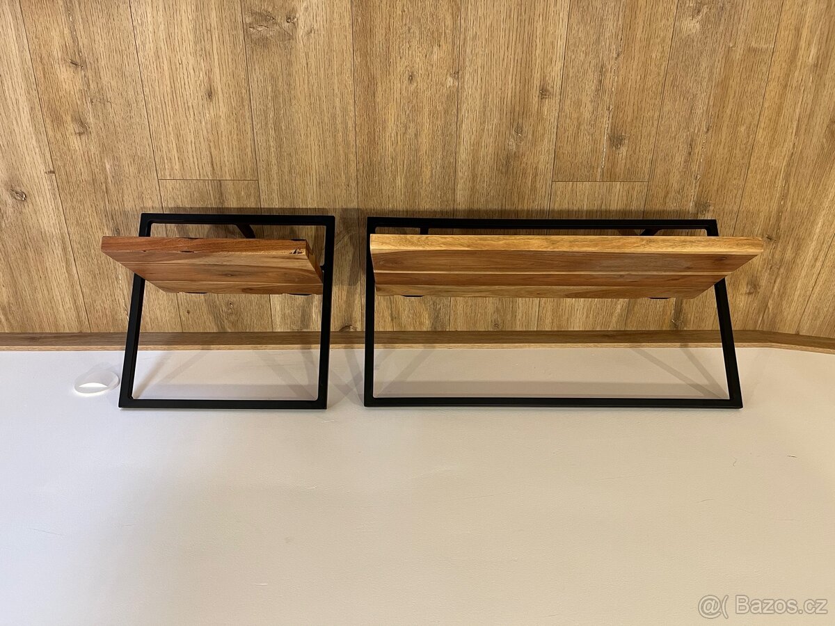 Police designové kov / dřevo - 2