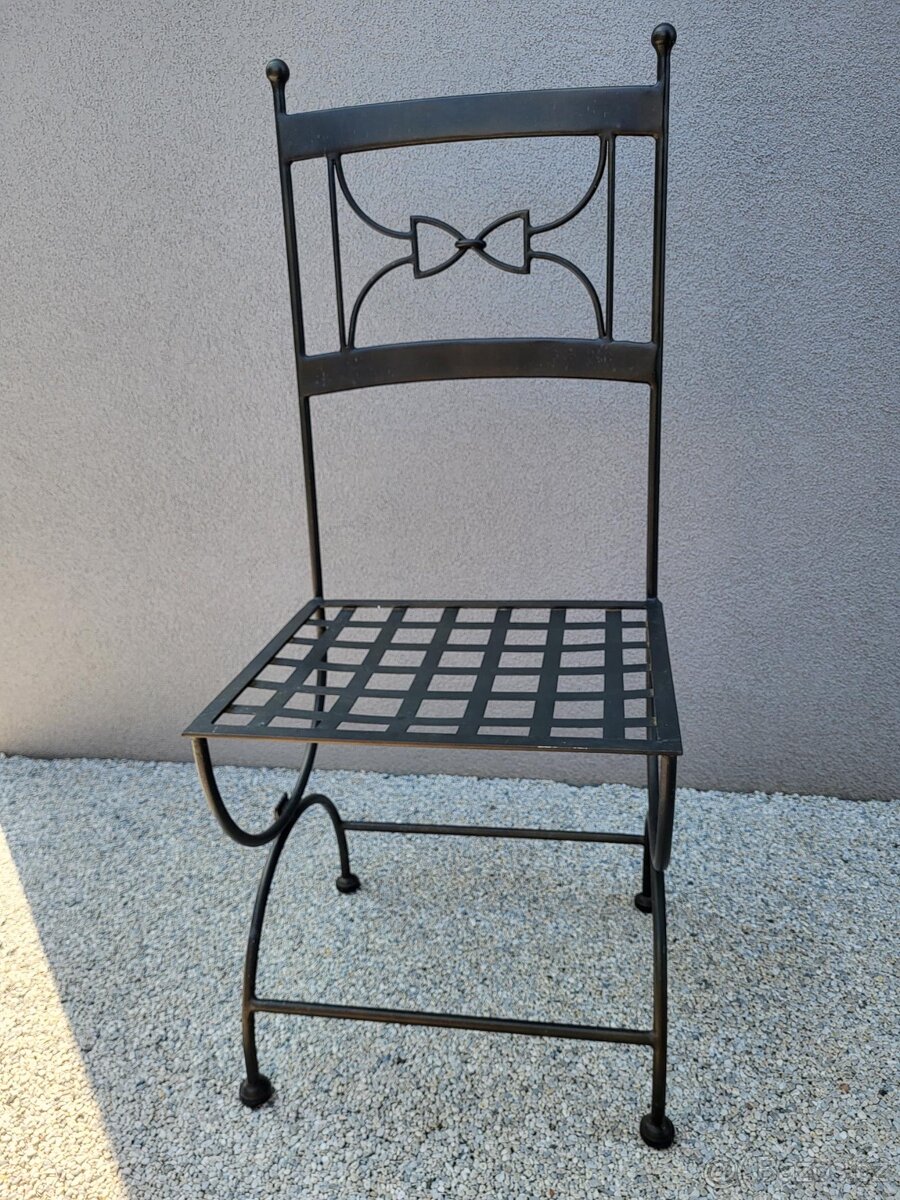 Kovová židle černá - 2