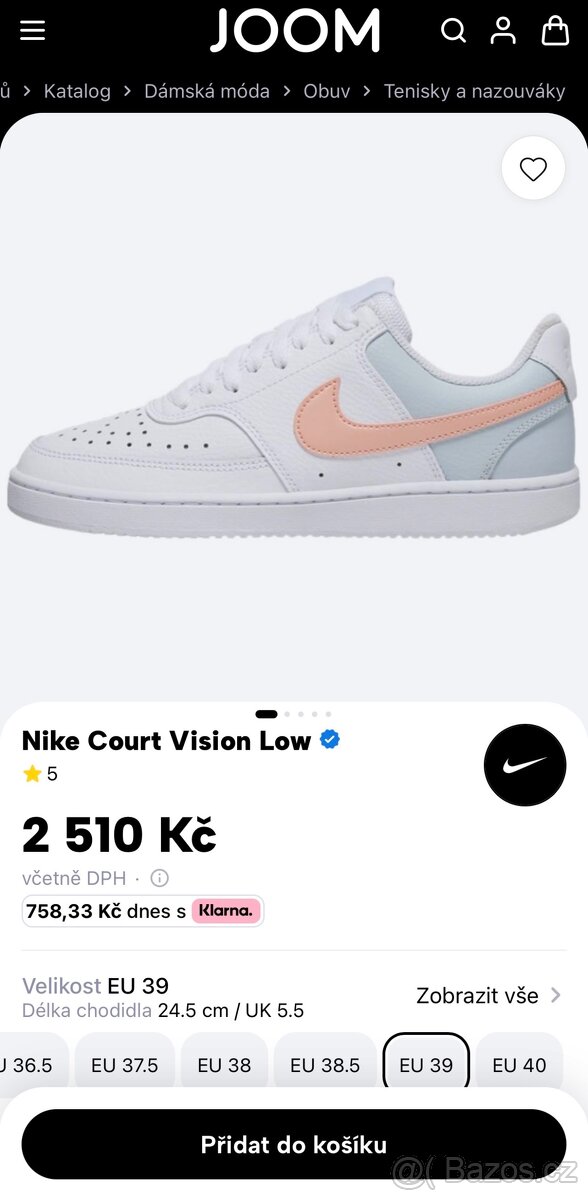 Nike court vision low - č. 39 - 2