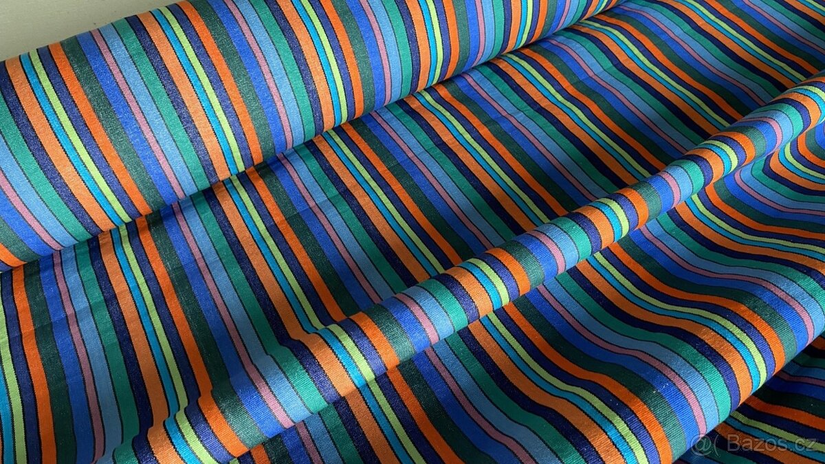 Lehátkovina šíře 140cm barevné proužky - 2