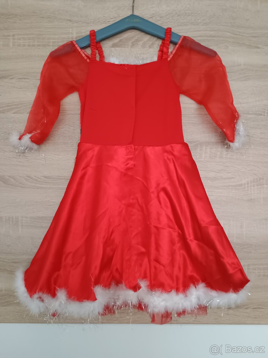 Vánoční kostým - šatičky Santa 4-7 let. - 2