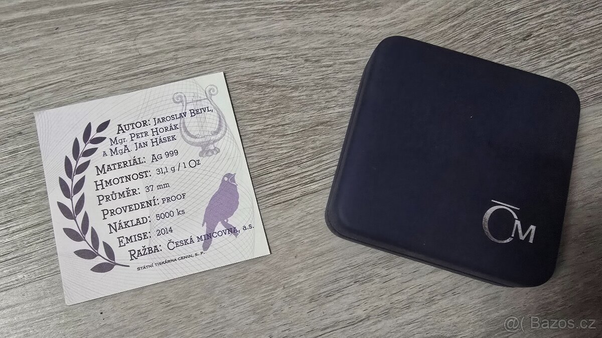 stříbrná investiční mince Karel Gott 1oz - 2