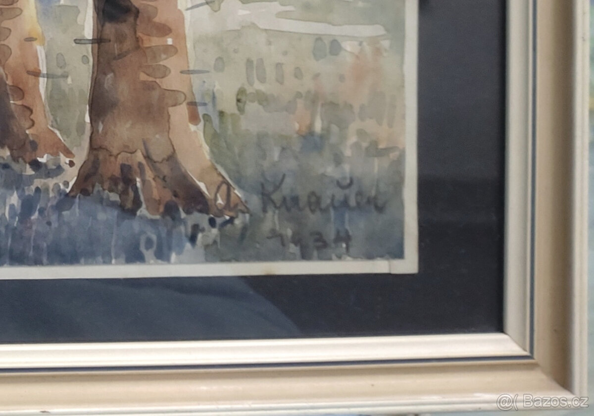 Akvarel Ještěd 1934 - 2