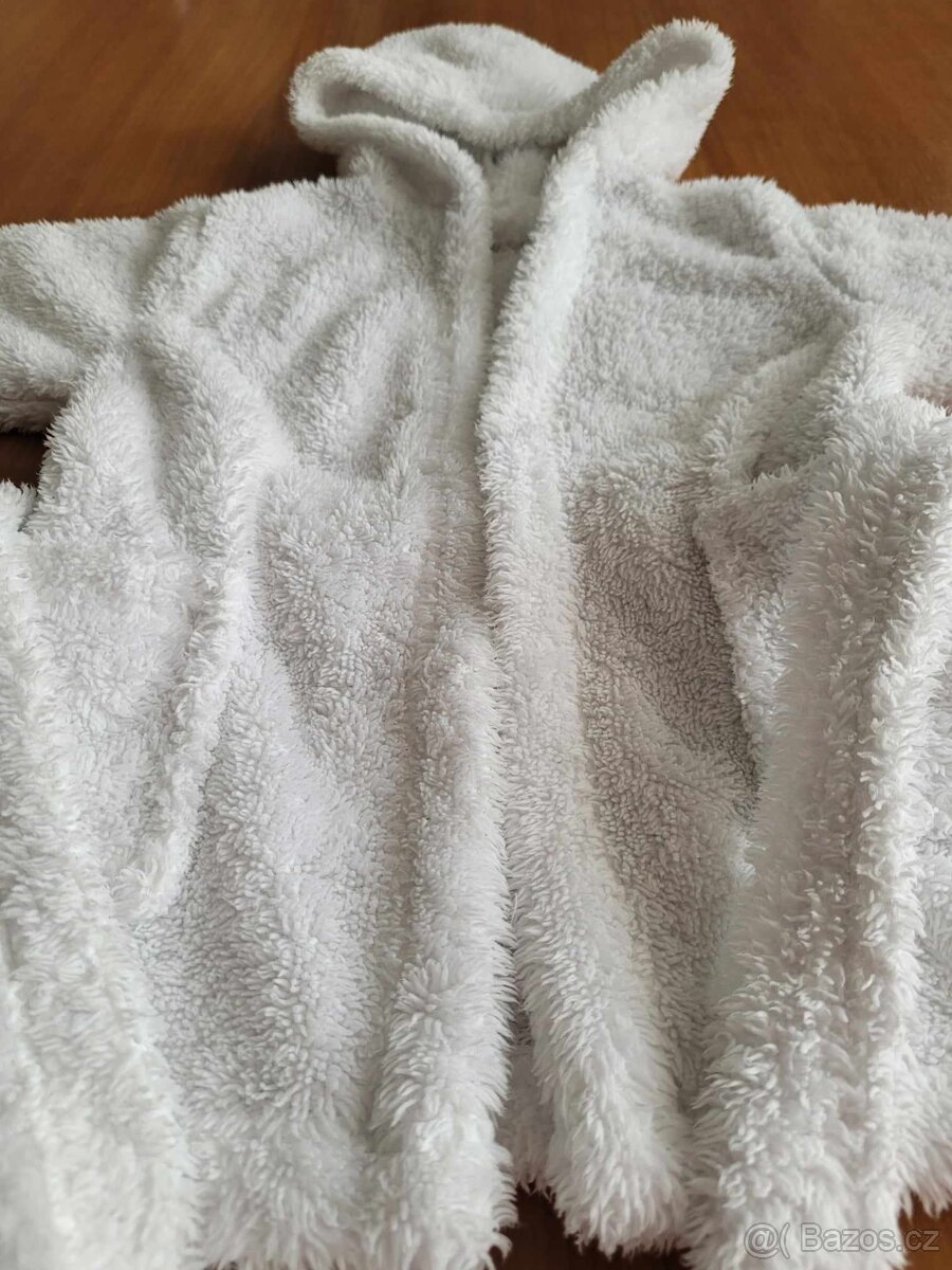 Bílý měkoučký župánek - top stav - 2