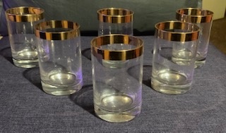 Sada skleniček se zlatým proužkem 2 velikosti - 2