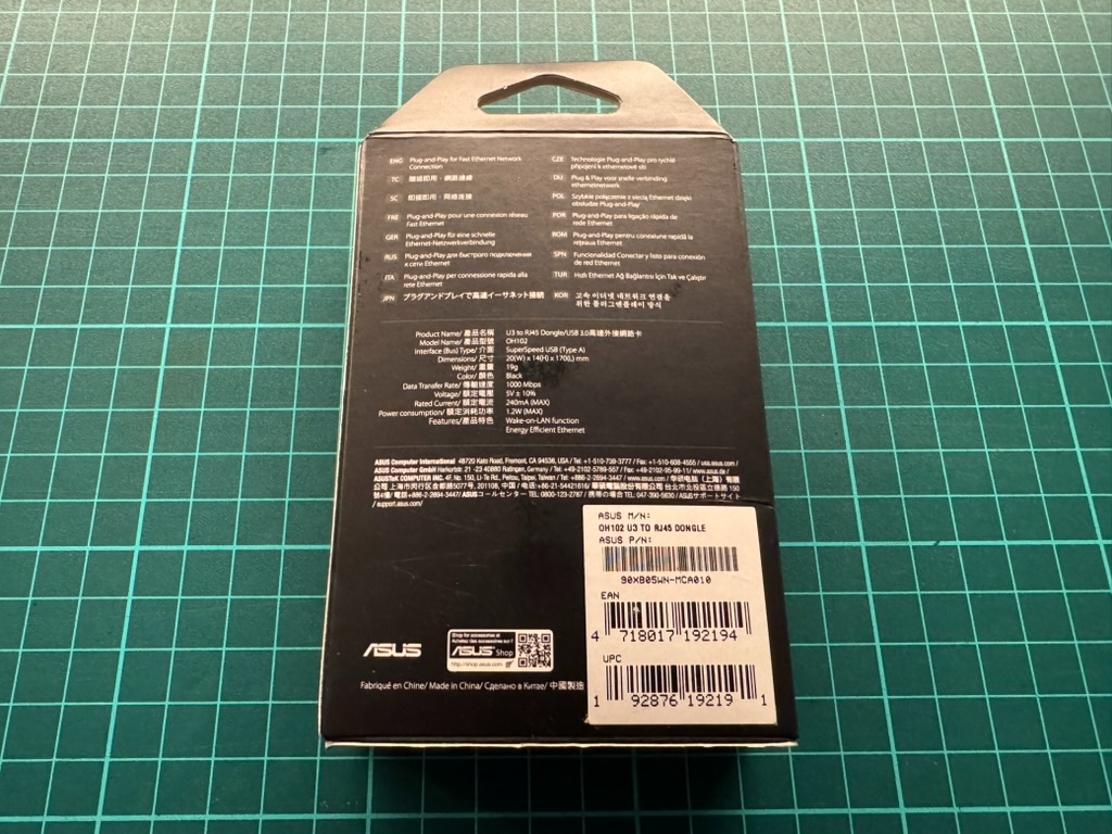 Asus OH102 - USB 3.0 to RJ45 dongle - 2