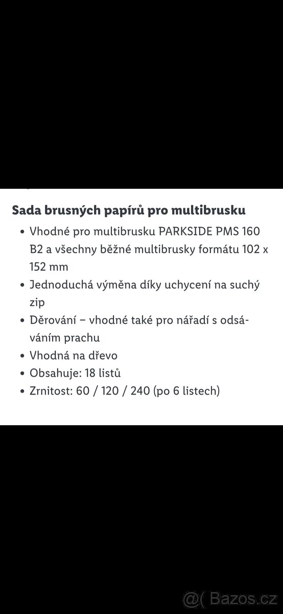 Brusné papíry pro multibrusku Parkside - 2