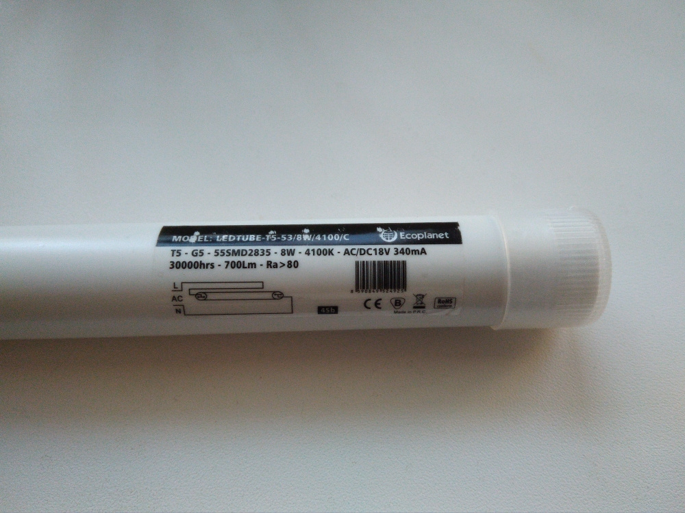 2ks LED trubice, náhrada zářivky T5 - 2