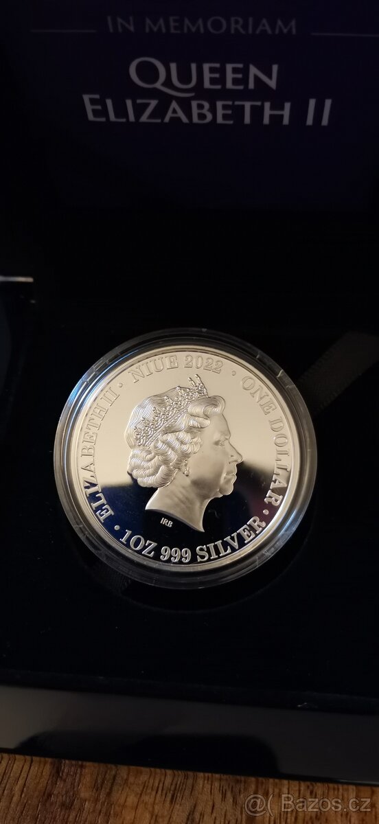 Stříbrná mince + selektivní zlacení Queen Elizabeth II ( In - 2