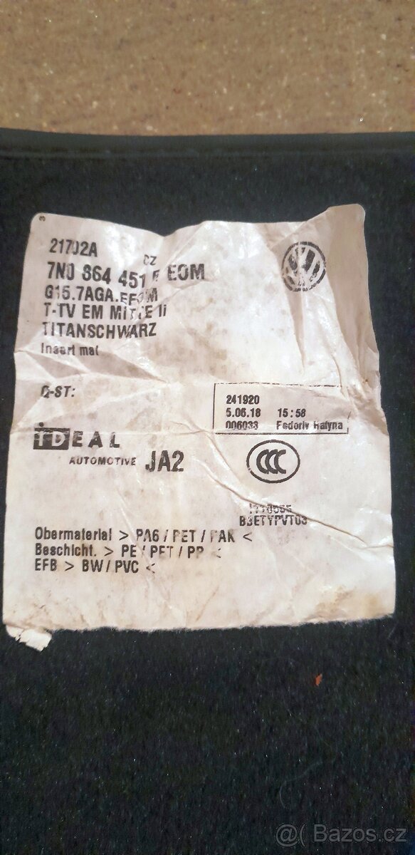 Textilní koberce VW Sharan, Seat Alhambra - 2