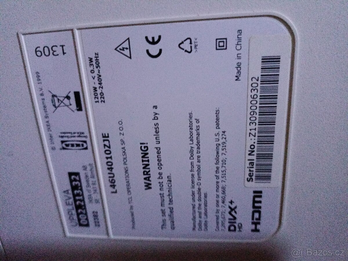 málo hranou nepoškozenou televizi 46 palců - 2