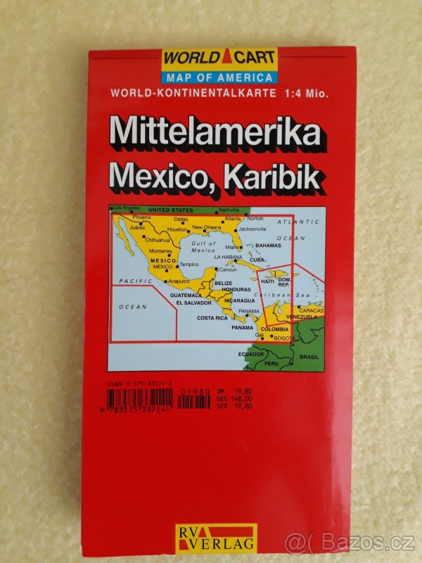 Skládací mapa - Mittelamerika, Mexico, Karibik - 2