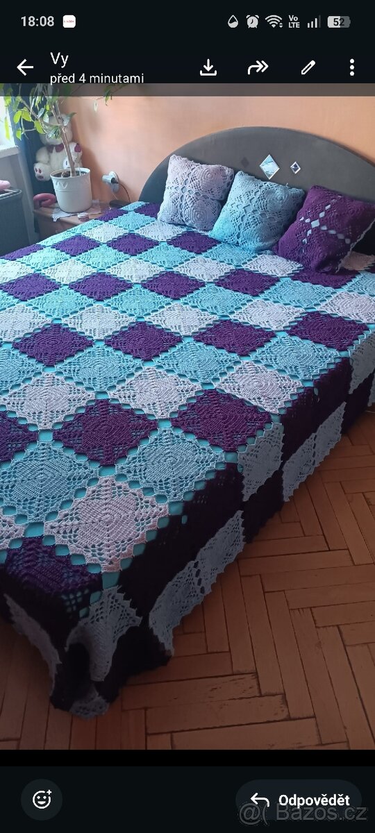 Přehoz na postel ručně háčkovaný - 2