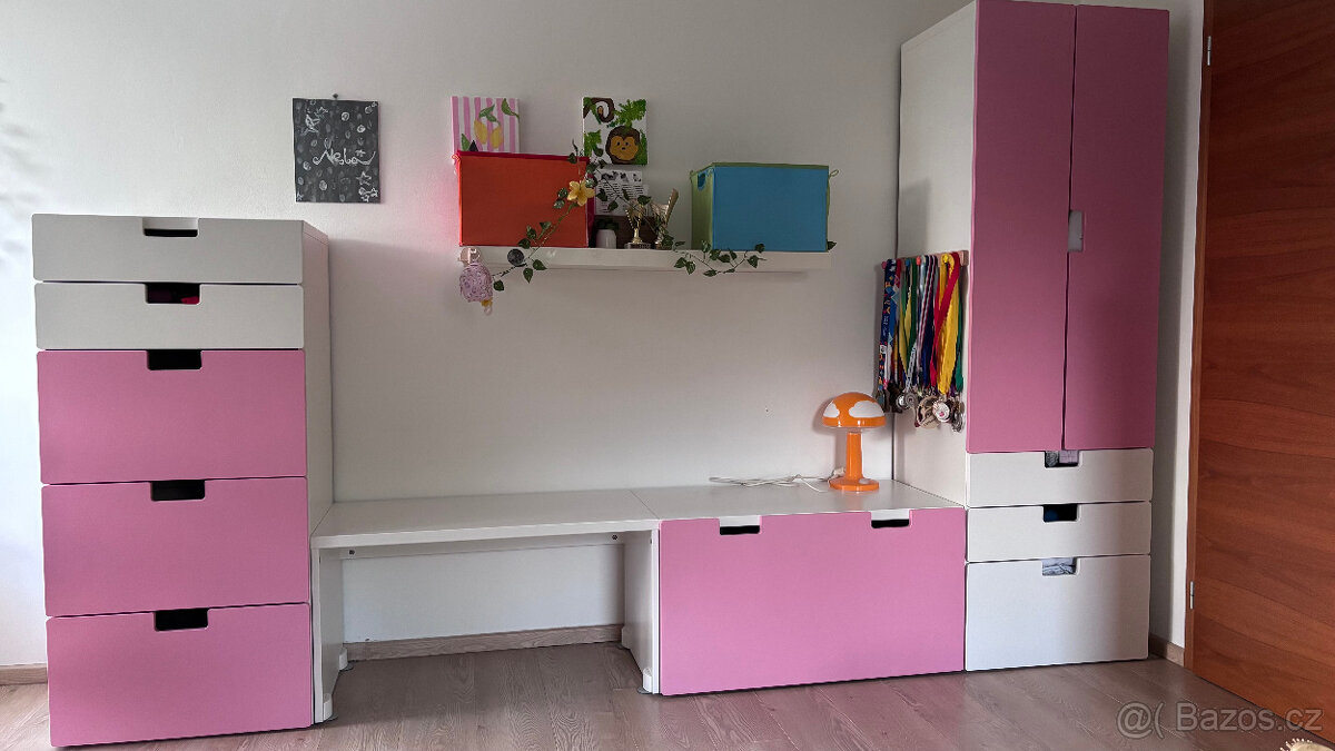 Dětský úložný systém STUVA IKEA BÍLO-RŮŽOVÁ - 2