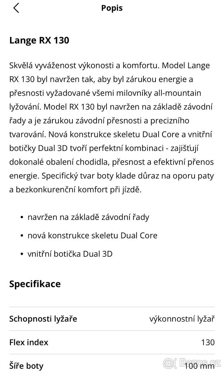 Lyžařské boty Lange RX 130 vel. 26.5 - 2