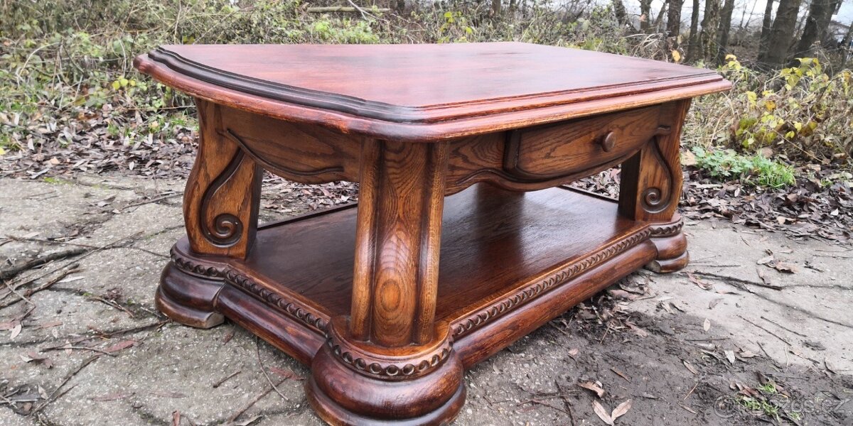 Masivní dubový konfer.stůl se šuplíkem - 2