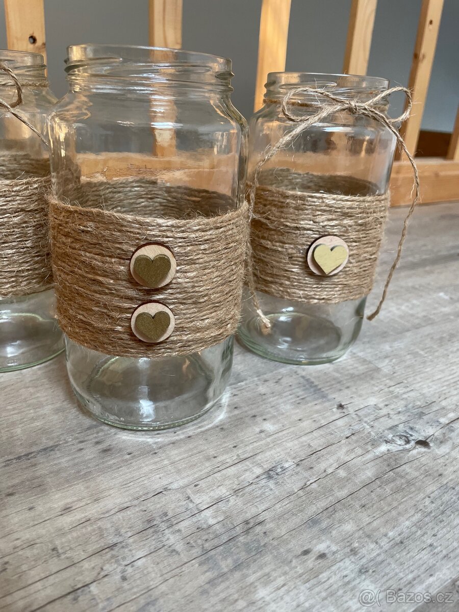 Svatební dekorace sklenice 0,7l - 2