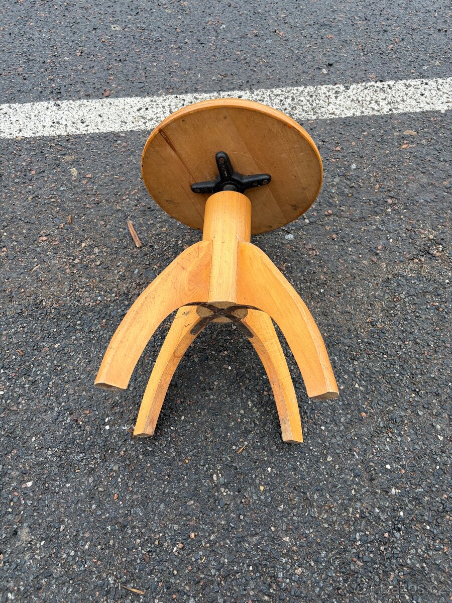 Otočná klavírní,dílenská stolička - 2