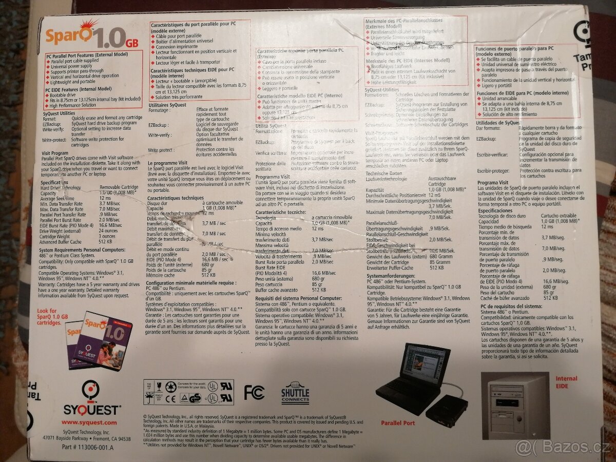 Syquest Sparq 1.0GB komplet - 2