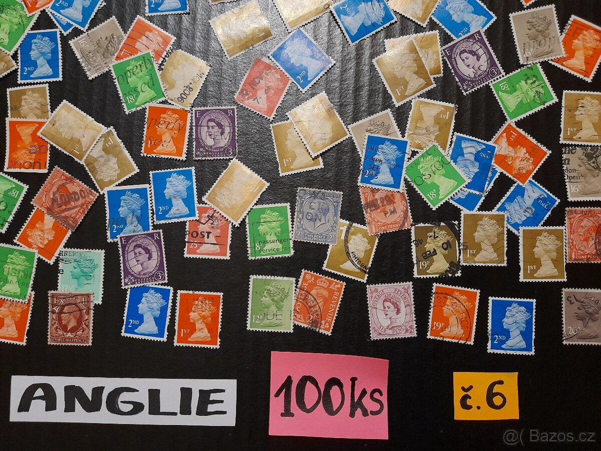 poštovní známky / ANGLIE č.6 100ks - 2