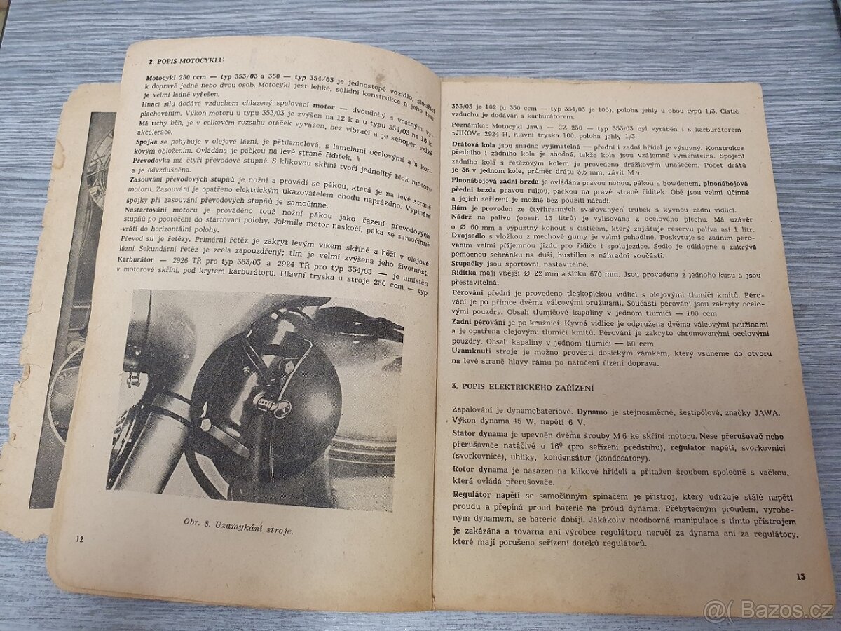 Jawa-ČZ 250 příručka 1956 - 2