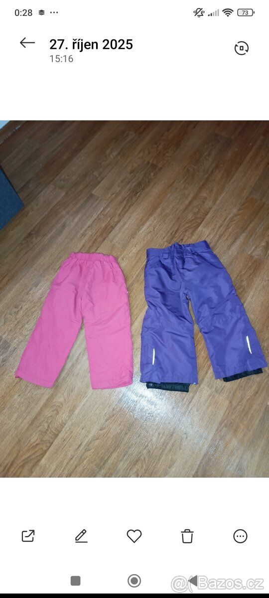 Zateplené kalhoty - dívčí - 2