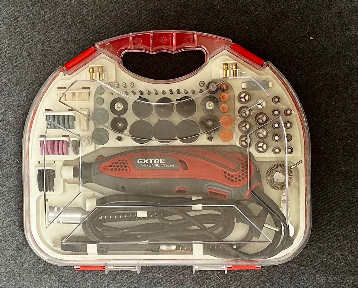 Přímá bruska s nástavci Extol Premium SG 130 - 2