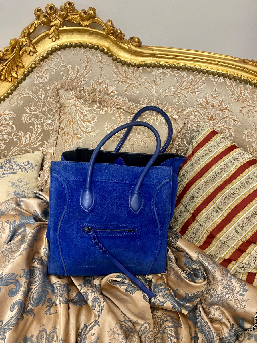 Kabelka Celine Electric Royal Blue Suede Phantom Bag - 2