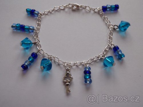 Náramek modré závěsy + klíč - 2