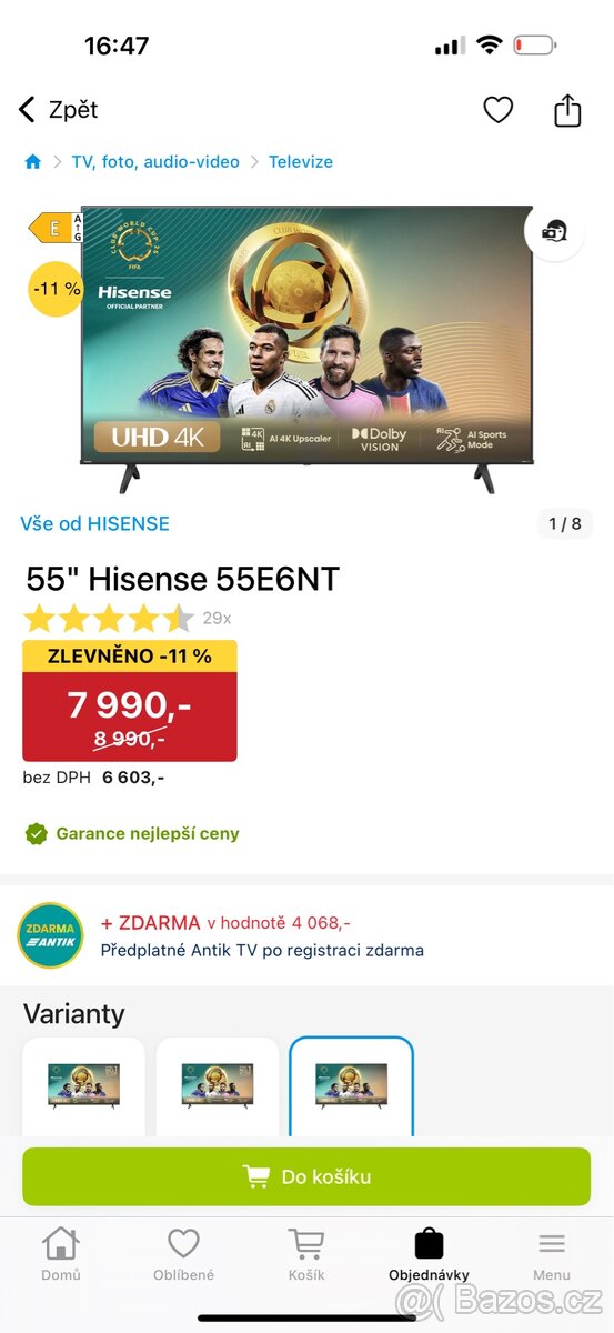 55" Hisense 55E6NT - 2