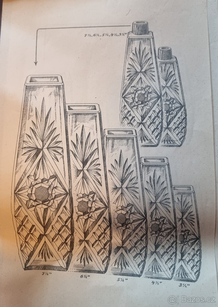 Broušené sklo Jizerské hory - staré - koupím - 2