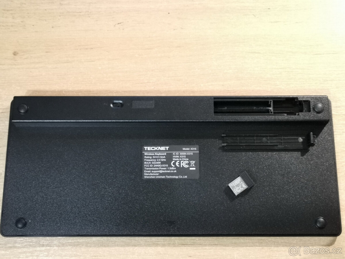 Bezdrátová klávesnice TeckNet X315 DE, USB přijímač, NOVÁ - 2