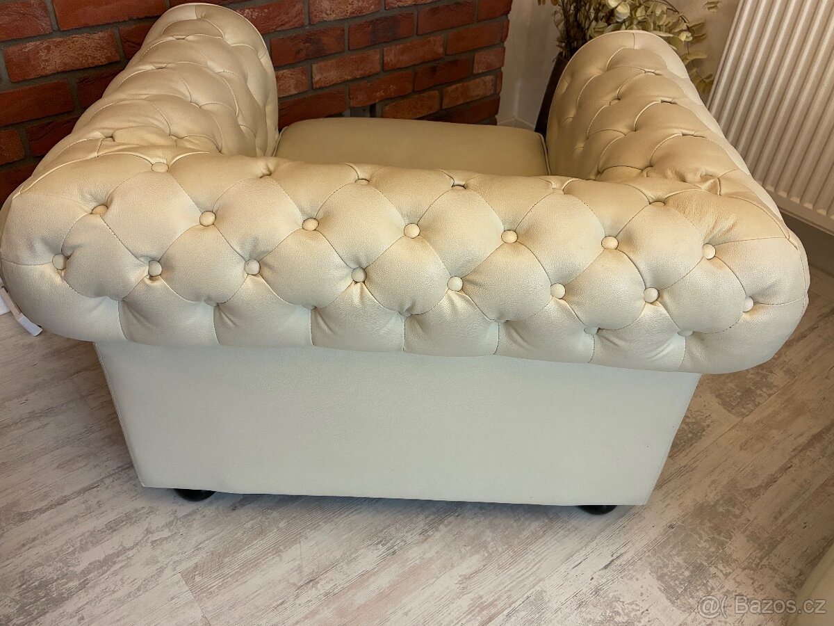 Křeslo Chesterfield kožené - 2