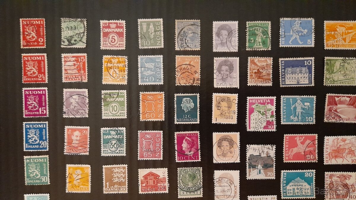 Poštovní známky Finsko, Dánsko, Norsko, Holand, Švý, Švéd. - 2
