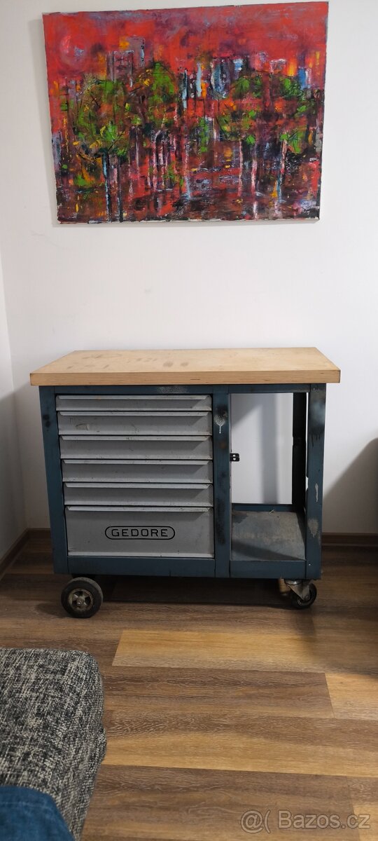Pojízdný ponk - dílenský stolek - dílenská skříň GEDORE - 2