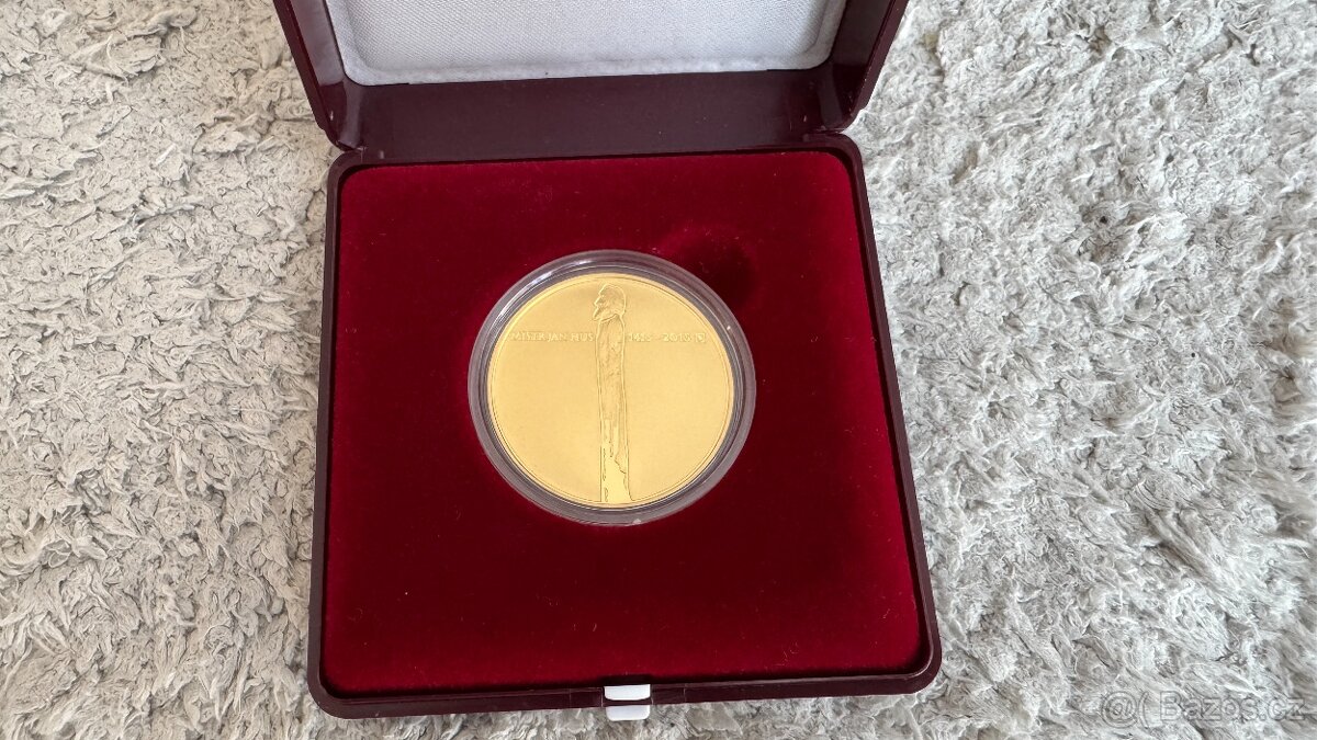 Vzácná investiční zlatá mince – JAN HUS, PROOF, ČNB - 2