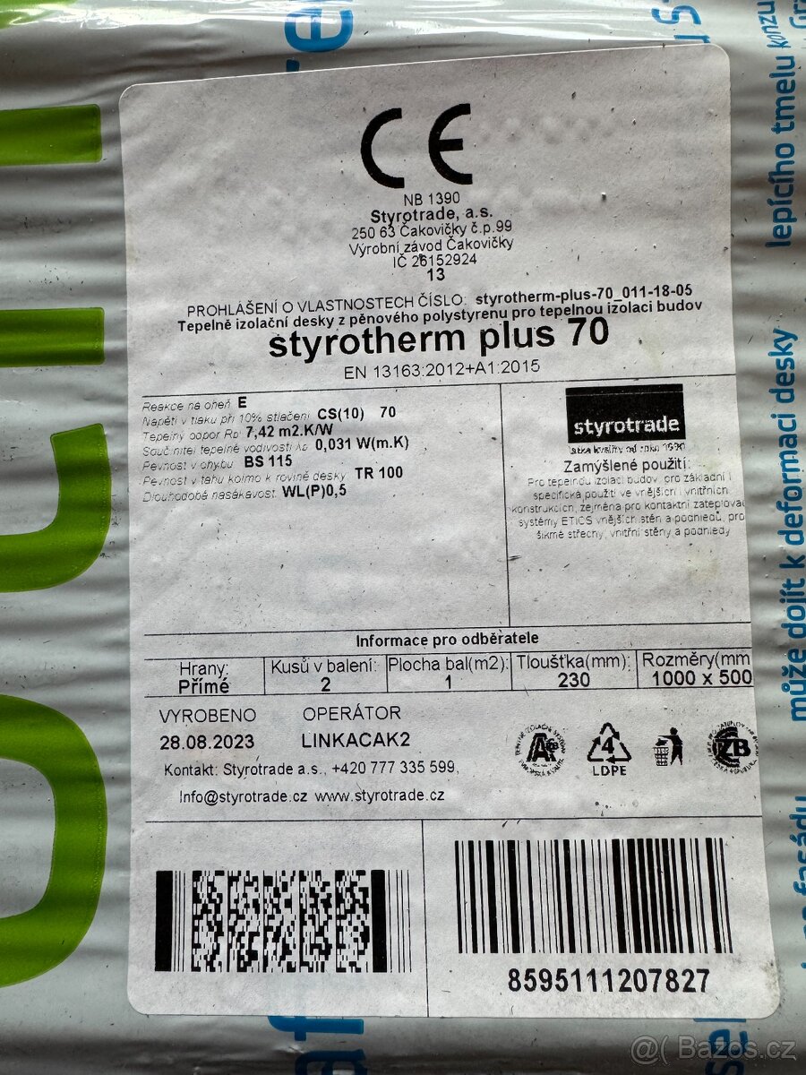 Fasádní šedý polystyrén EPS 70 tl. 230mm STYROTHERM - 2