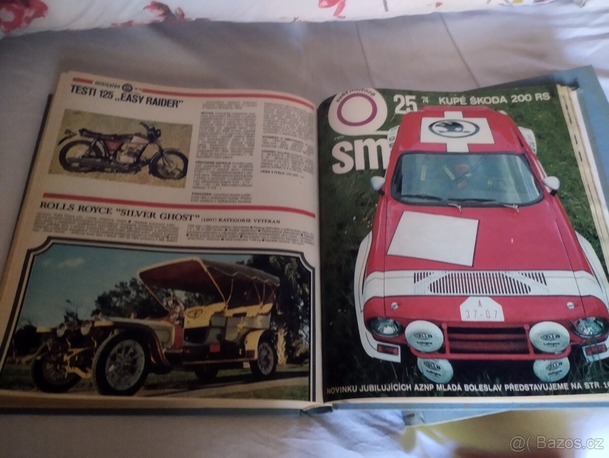 2 knihy vázavý časopis SVĚT MOTORŮ 1974, rok1974 I.č.1/26,19 - 2