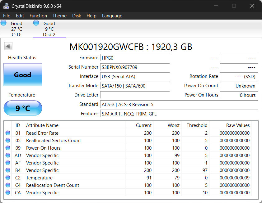 Enterprise SSD 1,92TB Samsung/HP SM863a 2.5" SATA nový - 2