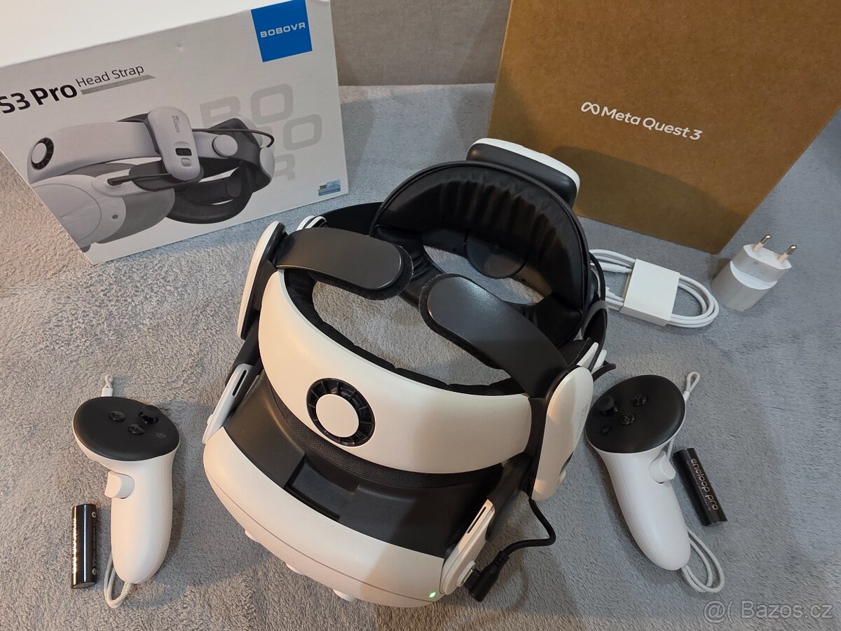 Meta Quest 3 128GB + BOBOVR S3 Pro + B100 - 2