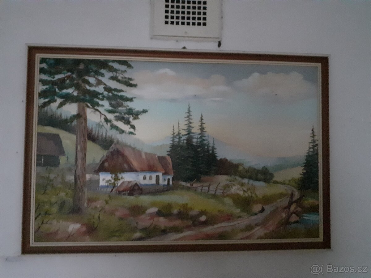 Keramika , růžový porcelán, sošky psů, obrazy - 2