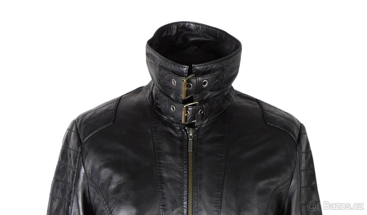 Kožená dámská černá bunda KARA vel. M - 2