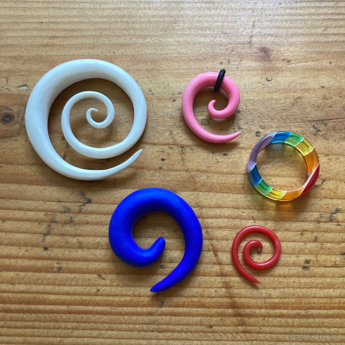 Náušnice - tlapky, knoflíky, barevné, roztahováky - 2