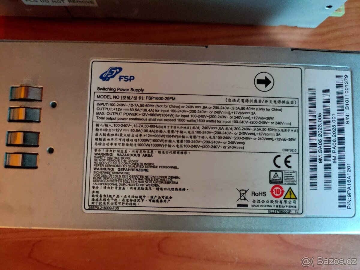 30x zdroj FSP Fortron 1600W,8x 16GB RAM DDR4,10 rig Gigabyte - 2